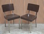 16 x Satelliet cafestoelen bruine cafe bistro horeca stoelen, Huis en Inrichting, Ophalen of Verzenden, Zo goed als nieuw, Zwart