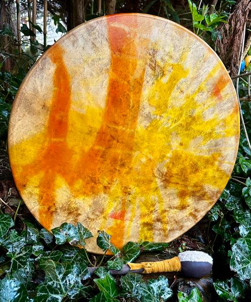 3e chakra Sjamanendrum Geit 52 cm Lichtgewicht drum!, Muziek en Instrumenten, Percussie, Nieuw, Ophalen of Verzenden