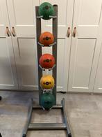 Set van 5 Medicijnballen met rek, Ophalen of Verzenden, Zo goed als nieuw, Armen, Medicijnbal