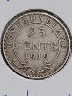 Newfoundland 25 Cent 1919 George V  - Zilver, Postzegels en Munten, Verzenden, Noord-Amerika, Losse munt, Zilver