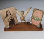 Retro/Vintage fotolijst met koehoorn-sculptuur van een vogel, Ophalen of Verzenden, Huis en Inrichting