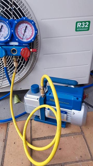 Vacuümpomp & Manometer Set - R32 Koelmiddel beschikbaar voor biedingen