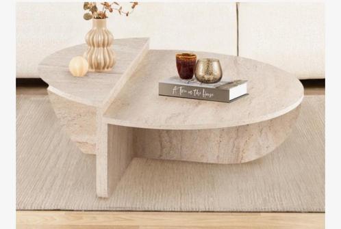Salontafel beige, Huis en Inrichting, Tafels | Salontafels, Nieuw, Minder dan 50 cm, Ovaal, Ophalen
