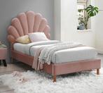 Roze Fluwelen Bed - Stijlvol & Comfortabel!, Ophalen, 90 cm, Zo goed als nieuw, 200 cm