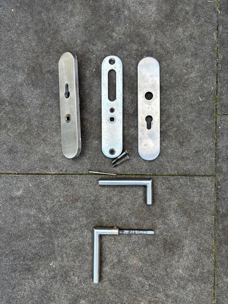 Hang- en sluitwerk, deurbeslag voor binnen en buiten RVS, Doe-het-zelf en Verbouw, Hang- en Sluitwerk, Gebruikt, Slot, Rvs, Ophalen of Verzenden