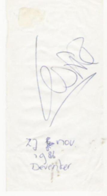 Handtekening Cesar Zuiderwijk (1986) beschikbaar voor biedingen