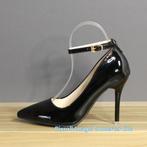 S54 mt 43 t/m 48 prachtige zwart lak pumps met enkelriempje, Zwart, Nieuw, Ophalen of Verzenden, Schoenen met hoge hakken