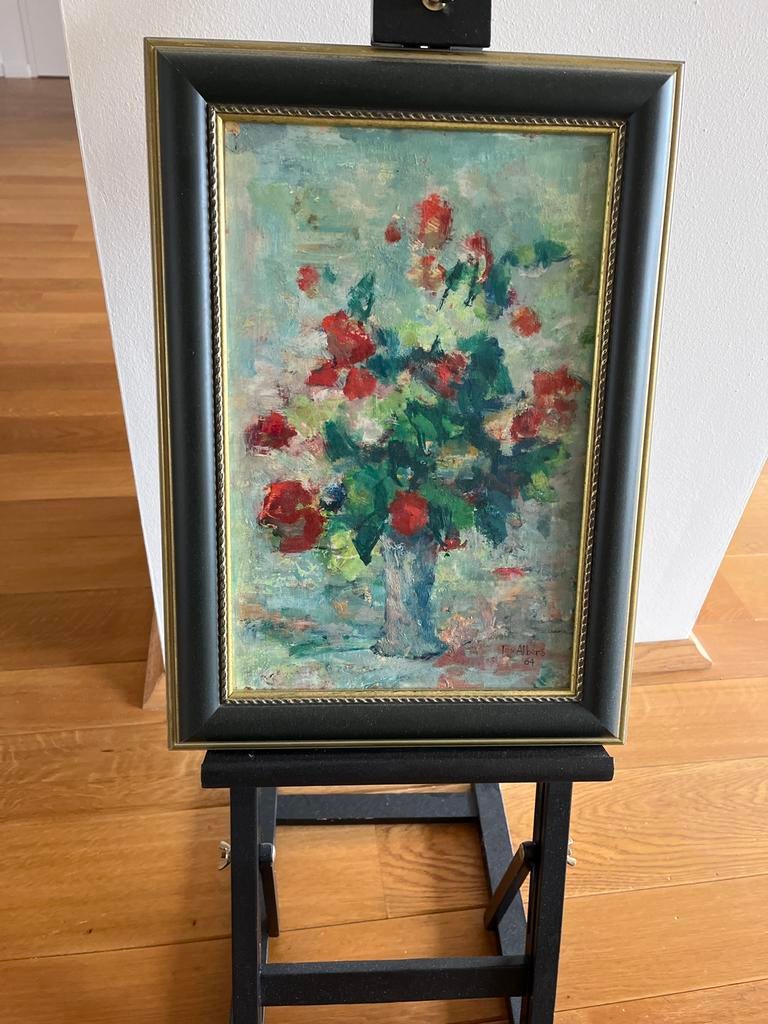 Bloemenstilleven van Ton Albers, 1964, Antiek en Kunst, Kunst | Schilderijen | Klassiek, Ophalen