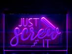 Led Lichtbord JUST SKREW IT 3d neon look, Ophalen of Verzenden, Nieuw