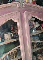 Shabby/Houtsnijwerk/Boho /Vitrinekast/Kast, Antiek en Kunst, Ophalen