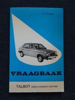 Vraagbaak Talbot Simca Horizon 1978-1982, Ophalen of Verzenden