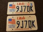 Paar USA Licenseplate / kentekenplaten Utah In God we Trust, Verzamelen, Gebruikt, Verzenden
