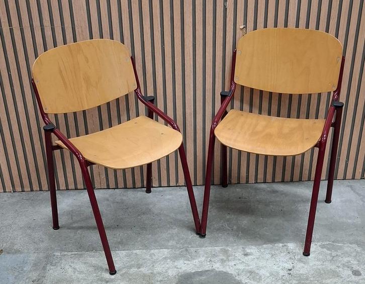 68 x Eromes kantine stoelen houten schoolstoelen cafe horeca, Huis en Inrichting, Stoelen, Zo goed als nieuw, Vijf, Zes of meer stoelen