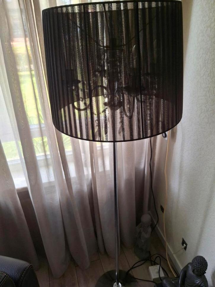 Elegante Staande Lamp met Kap, Huis en Inrichting, Lampen | Vloerlampen, Gebruikt, 150 tot 200 cm, Metaal, Stof, Ophalen
