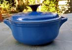 NOMAR STAUB vintage ronde blauwe gietijzeren pan. 20 cm, Huis en Inrichting, Keuken | Potten en Pannen, Keramische plaat, Koekenpan of Braadpan