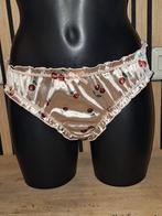 Sexy nieuwe satijnen slip met kersenprint maat 42-44, Kleding | Dames, Ondergoed en Lingerie, Verzenden, Zwart, Slip