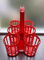 Retro flessenrek van oranje kunststof jaren’60, Ophalen of Verzenden, Huis en Inrichting