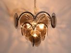 Vintage design hanglamp rookglazen schijven 6 lichtpunten, Zo goed als nieuw, Vintage design Vistosi, Ophalen, 75 cm of meer