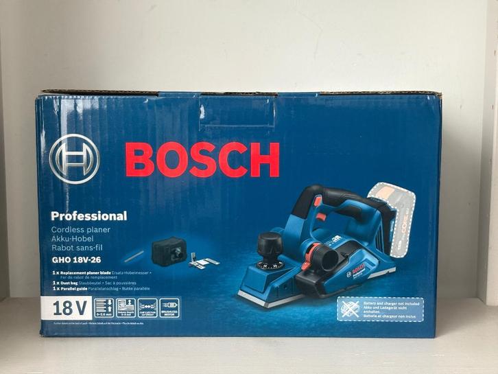 Bosch blauw GHO 18V-26 18v Li-ion accu schaafmachine solo, Doe-het-zelf en Verbouw, Schaafmachines, Nieuw, Accu, Ophalen of Verzenden