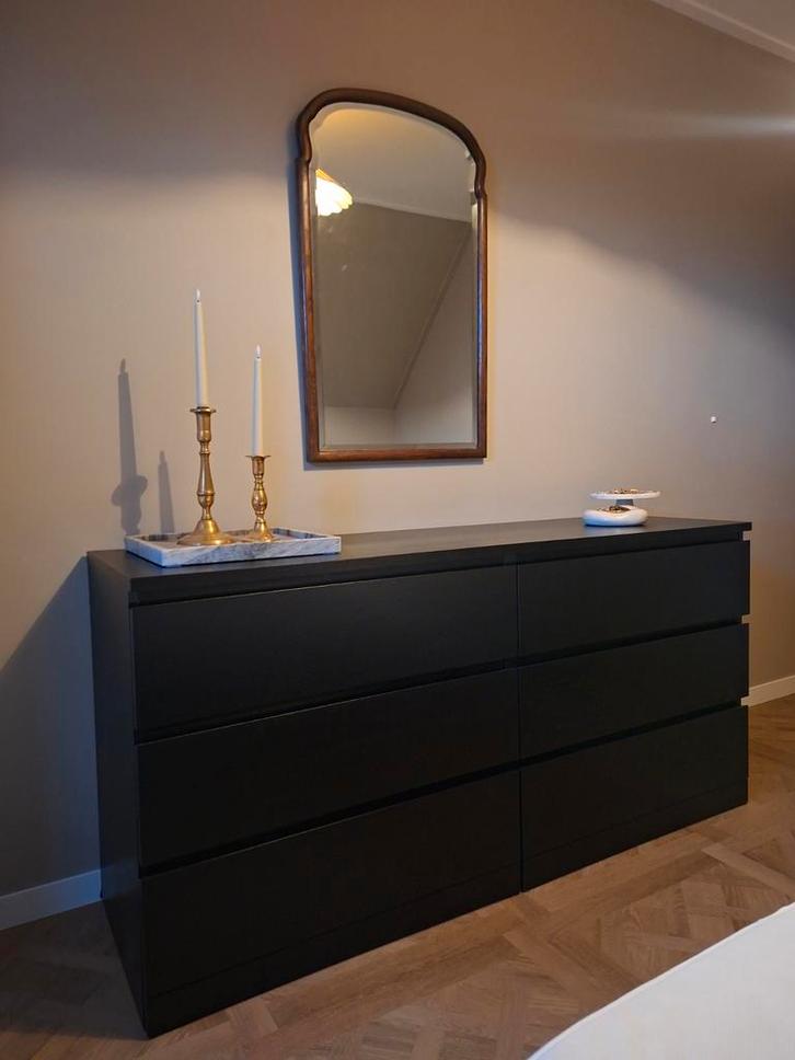 Ikea Malm ladekast zwartbruin - 6 lades, Huis en Inrichting, Kasten | Ladekasten, Gebruikt, Minder dan 100 cm, 150 tot 200 cm