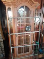 Grenen vitrinekast, Huis en Inrichting, Kasten | Vitrinekasten, Ophalen, 50 tot 100 cm, Zo goed als nieuw, 150 tot 200 cm