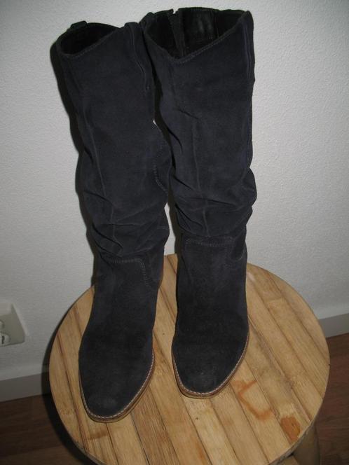 SPM Blauw Leren Suéde *Afzak* Laarzen Mt.39, Kleding | Dames, Schoenen, Gedragen, Overige typen, Blauw, Ophalen of Verzenden