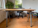 Beukenhouten bureau, 120x60, in hoogte verstelbaar, Ophalen, In hoogte verstelbaar, Gebruikt, Bureau