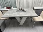 Uitschuifbare Eettafel 4-6 Persoons, Huis en Inrichting, Tafels | Eettafels, Ophalen, Kunststof, Zo goed als nieuw, Vier personen