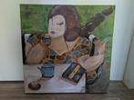 dikke dame kleurige, Antiek en Kunst, Kunst | Schilderijen | Modern, Ophalen of Verzenden