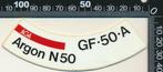 Sticker: Aga - Argon N50 - GF-50-A, Verzamelen, Ophalen of Verzenden, Zo goed als nieuw, Bedrijf of Vereniging