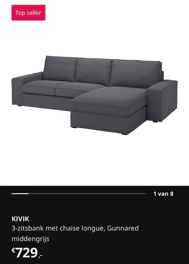 Kivik bank - Amsterdam 1e verdieping, Huis en Inrichting, Banken | Sofa's en Chaises Longues, Gebruikt, Vierpersoons of meer, 250 tot 300 cm