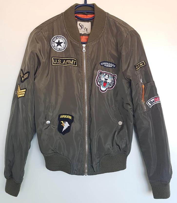 Bomber jack/ jas maat 36, Kleding | Dames, Jassen | Zomer, Gedragen, Maat 36 (S), Groen, Ophalen of Verzenden