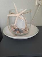 Windlicht met bijpassende schaal, Huis en Inrichting, Ophalen, Zo goed als nieuw, Hout, Kandelaar