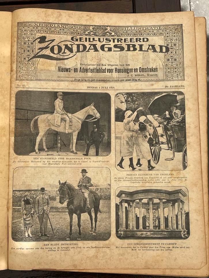 Geïllustreerd Zondagsblad 1928, Boeken, Tijdschriften en Kranten, Gelezen, Krant, Ophalen of Verzenden