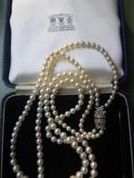 Antieke 2-rij Parelcollier Antieke juweliersdoos Singapore, Sieraden, Tassen en Uiterlijk, Antieke sieraden, Verzenden, Zilver