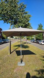 Lichtgroengrijze parasol incl. passende voet, Ophalen, Kantelbaar, Gebruikt, 2 tot 3 meter