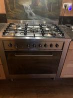 Gasfornuis Indesit 90 cm, Ophalen, Gebruikt, 60 cm of meer, Grill