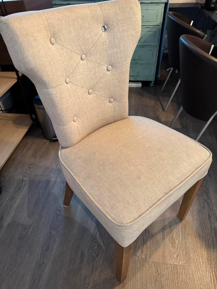 Riviera Maison Eetkamerstoel linnen, Huis en Inrichting, Stoelen, Gebruikt, Eén, Stof, Overige kleuren, Ophalen