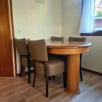 Robuuste eettafel met 6 stoelen, Gebruikt, Vijf personen of meer, Rechthoekig, 50 tot 100 cm