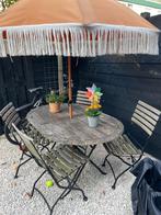 Houteb tuintafel met 4 stoelen, Ophalen of Verzenden, Zo goed als nieuw