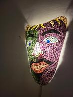 Glas mozaïek masker wandlamp deco, Huis en Inrichting, Lampen | Wandlampen, Ophalen of Verzenden, Gebruikt, Glas