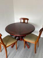 Eettafel met 4 stoelen, Huis en Inrichting, Tafels | Eettafels, Ophalen, Gebruikt, Rond, Vijf personen of meer