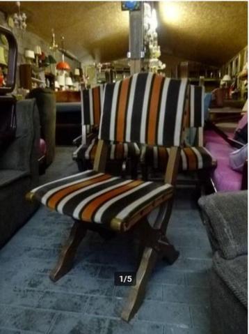 Vintage brutalist set stoelen Mid-Century  5 stuks beschikbaar voor biedingen