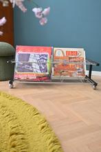 Vintage LP rek/ vinyl opberger/krantenrek/boekenrek, Gebruikt, Vintage, Onbekend, Ophalen of Verzenden