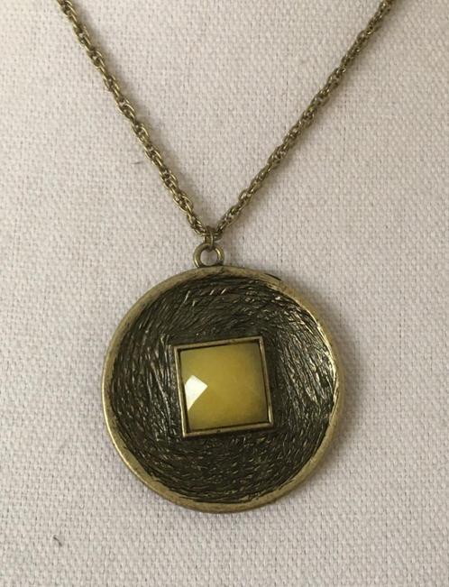 Fashion Jewelry gele steentjes ketting en oorbellen set, Sieraden, Tassen en Uiterlijk, Kettingen, Nieuw, Overige materialen, Goud