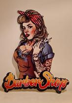 Wandbord, barber shop, metaal, kapper, pin-up, rockabilly, Huis en Inrichting, Ophalen of Verzenden, Nieuw