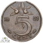 Nederland 5 cent 1951 - Misslag, Postzegels en Munten, Munten | Nederland, Ophalen of Verzenden, Koningin Juliana, Losse munt