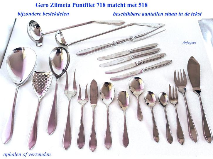 718 Puntfilet Bijzondere delen Gero Zilmeta Matcht 518, Antiek en Kunst, Antiek | Bestek, Ophalen
