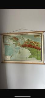Schoolkaart Nederlands Nieuw Guinea, Antiek en Kunst, Ophalen, Aardrijkskunde