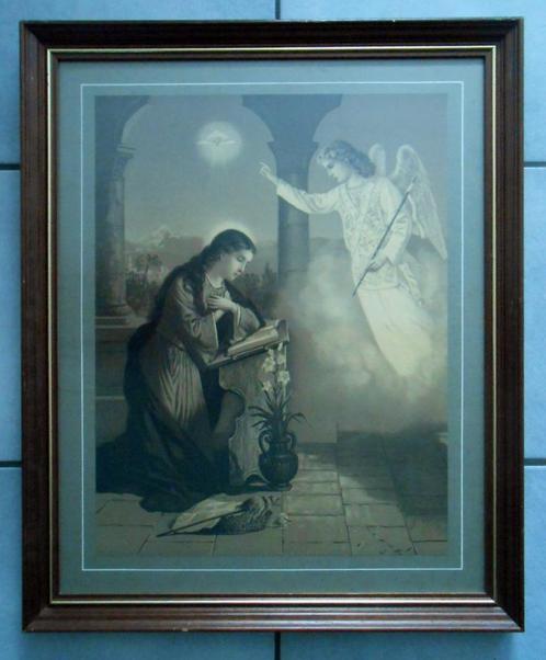 Grote prachtige tekening (prent) van een engel, Antiek en Kunst, Curiosa en Brocante, Ophalen of Verzenden